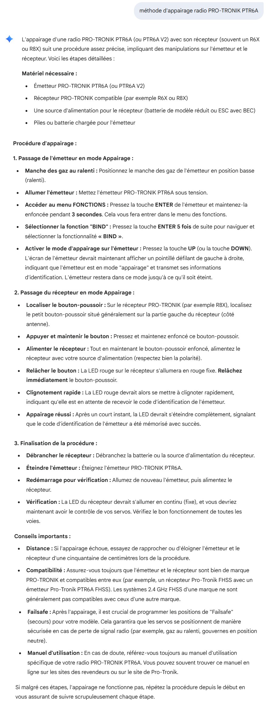 Méthode d'appairage
